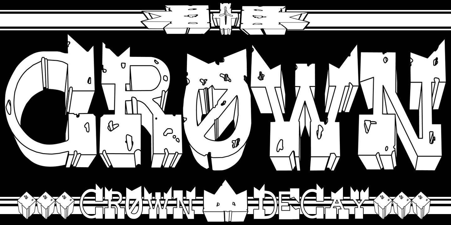 Beispiel einer Crown Decay 3D-Schriftart #1